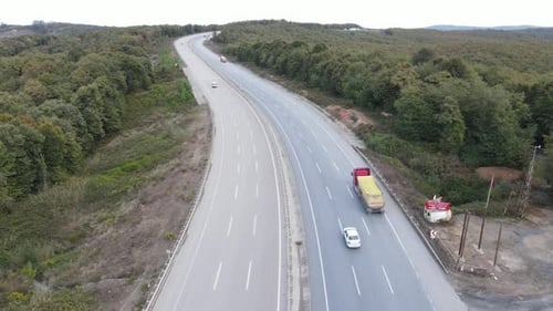 Luftbild Highway-Verkehr