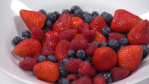 Fresh, Colorful Mixed Berries in Bowl