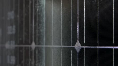 Solar Panel Cleaning Close Up for Green Energy