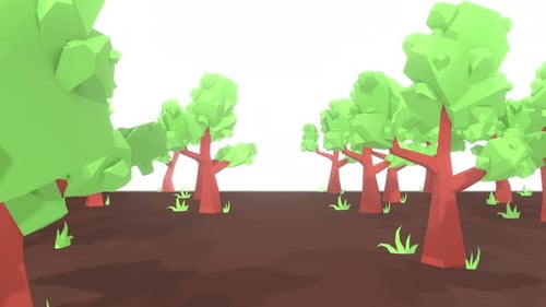 Animated Low Poly Forest Path Loop