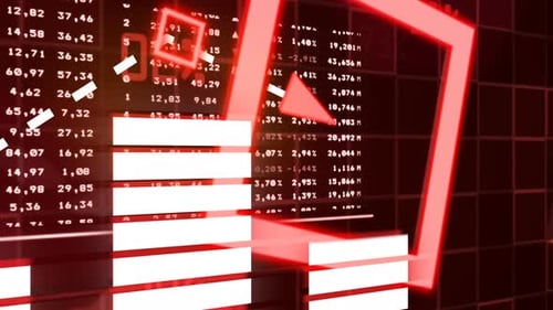 Red 3D Infographic with Growing Chart
