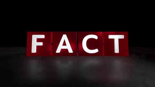 FACT to FAKE Illuminated Word Reveal Animation