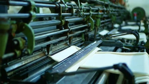 Vintage Textile Machine in Operation