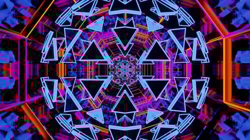 New Shpere Kaleidoscope In Tunnel Background Vj Loop HD