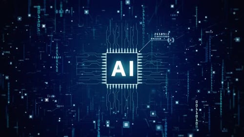 Futuristic AI Chip Digital Network Reveal