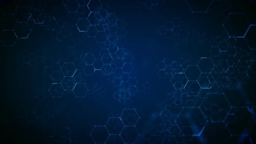 Animated Glowing Hexagon Network Loop Background