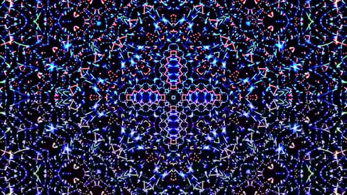 Abstract Glowing Light Particle Kaleidoscope Background