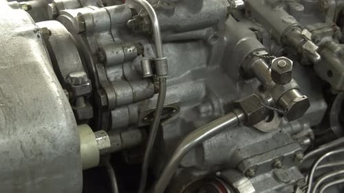 Extreme Close Up of Complex Metal Machine