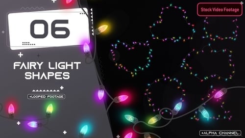 Festive Fairy Light Shapes Animation with Alpha Channel