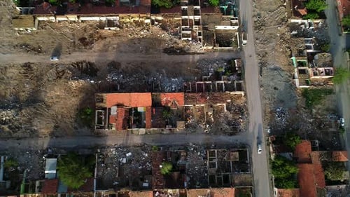Aerial View of Demolished Buildings, Post-Apocalyptic City
