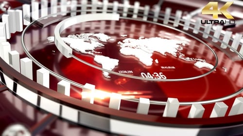 Global Breaking News Intro with Spinning Earth and Data Animations