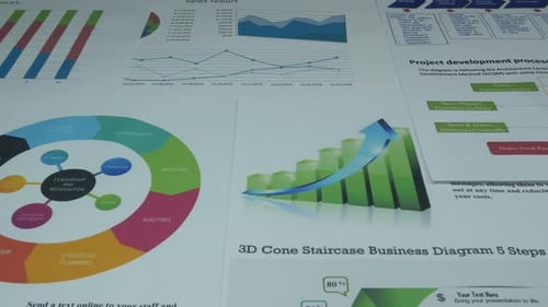 Finanzberichte eines erfolgreichen Unternehmens im Büro