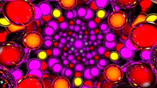 Dynamic Abstract Glossy Bubble Tunnel Animation