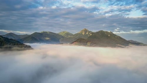 Mountains Above Cloudscape Aerial View