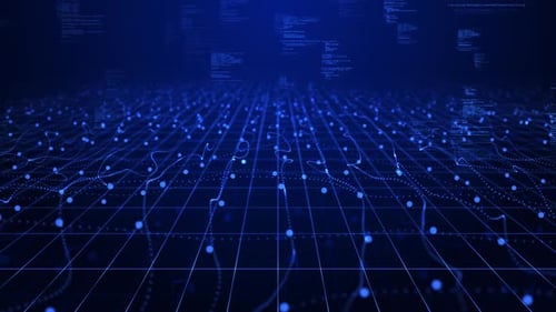 Futuristic Digital Data Grid Network Loop Background