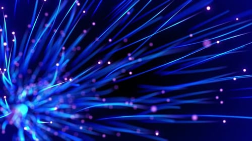 Futuristic Abstract Blue Glowing Lines and Particles Background