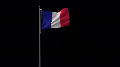Waving France Flag Animation for National Events