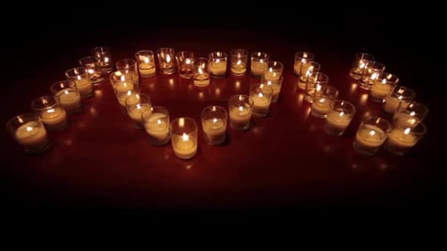 Candles Arranged in Heart Shape