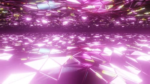 Glowing Abstract Neon Geometric Loop Background