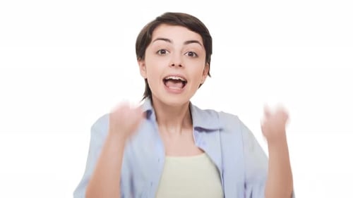 Woman Celebrates and Cheers