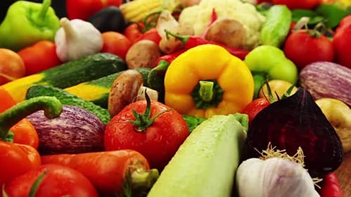 Heap of Fresh Vegetables Close-up