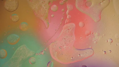 Structure fantastique de bulles colorées. Mouvement chaotique. Contexte abstrait