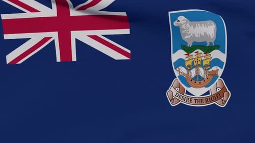 Realistic Waving Flag of Falkland Islands