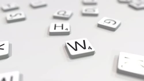 Animated Letter Tiles Spelling Winner Word Reveal