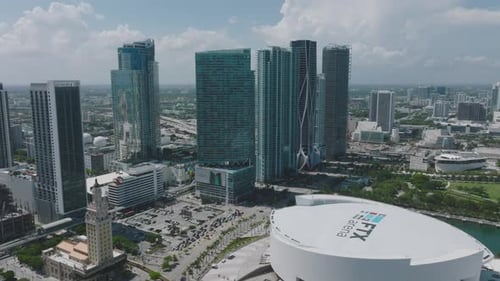 City Skyline Aerial View of Modern Skyscrapers