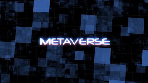 Futuristic Digital Grid Metaverse Neon Text Reveal