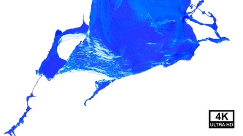 Collision Of Streaming Blue Paint Splash V3