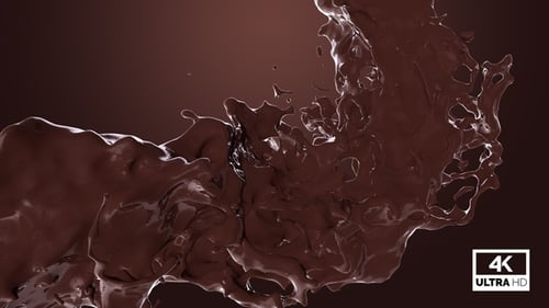 Dynamic Chocolate Liquid Splash with Alpha Channel