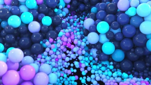 Colorful Abstract Spheres Dynamic Flowing Animation