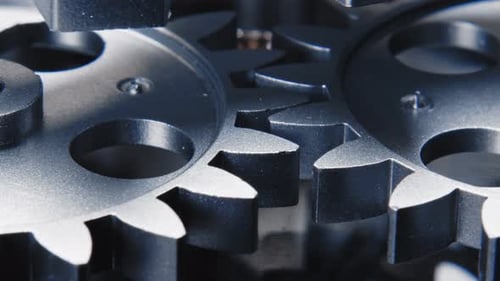 Rotating Interlocking Metallic Gears Machinery Technology