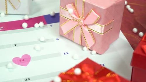 Close up of Calendar on Valentine's Day