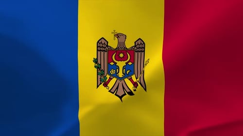 Realistic Waving Flag of Moldova with Dynamic Motion