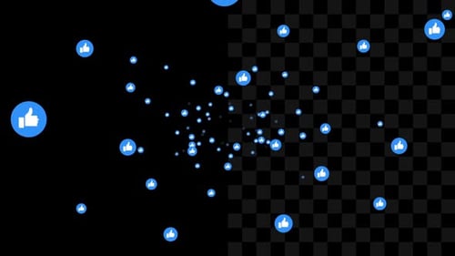 Animated Thumbs Up Like Icons Flying for Social Media