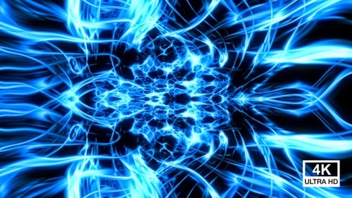 Abstract Blue Fractal Background 4K