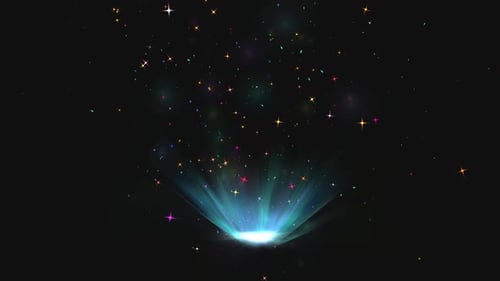 Shining Light Rays with Colorful Sparkling Particles Reveal