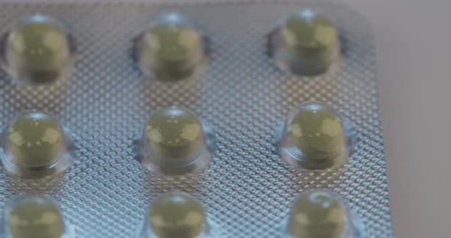 Blister Pack of Light Green Medication