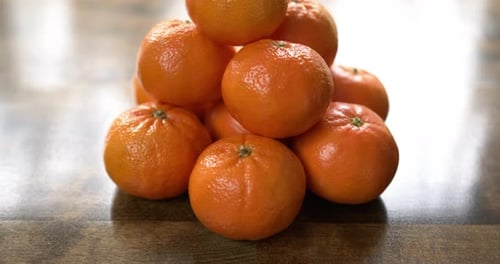 Close Up of a Pile of Mandarin Oranges