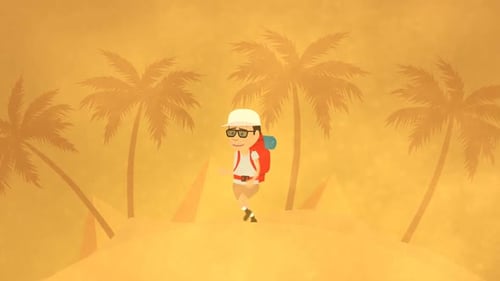 Summer travel in hot Africa during sandstorm. Journey on sandy dunes of Sahara.