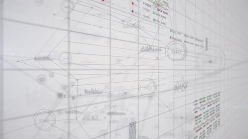 Animation of stock market display on white background.