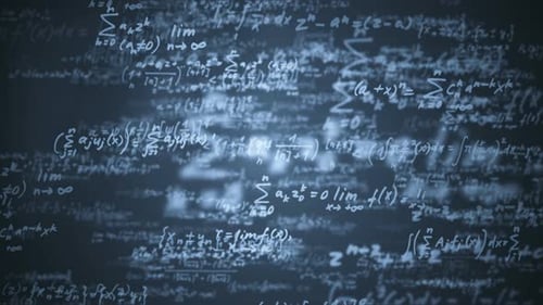 Digital Mathematical Equations Scrolling Background Loop