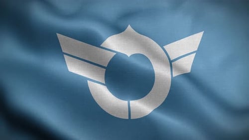 Abstract Winged Emblem Waving Flag Loop Animation
