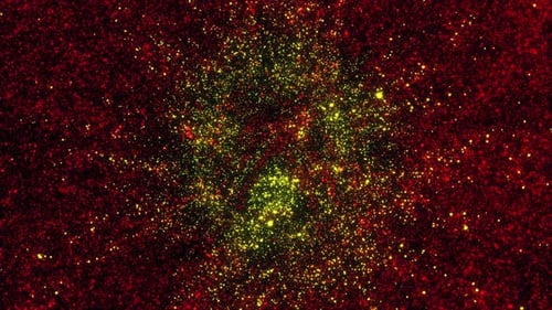 Kyrgyzstan Flag With Abstract Particles