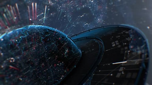 Futuristic Digital Globe Animation Global Connectivity