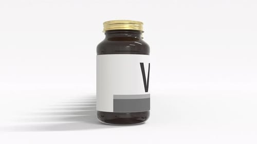 Vitamin D Supplement Bottles Spelling Animation