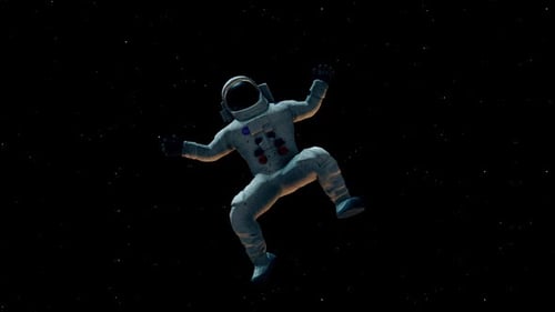 3D Astronaut Floating in Zero Gravity Space