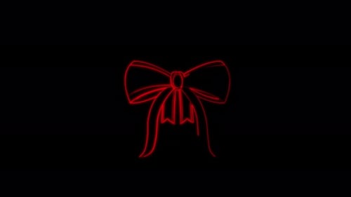 Animated Red Neon Gift Bow Reveal